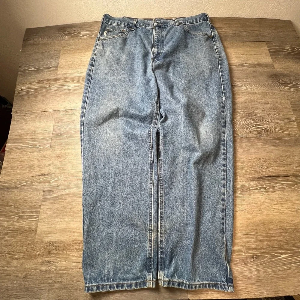 Carhartt B17-DST Jeans Mens 40x30 Blue Relaxed Fit Straight Leg Denim Workwear